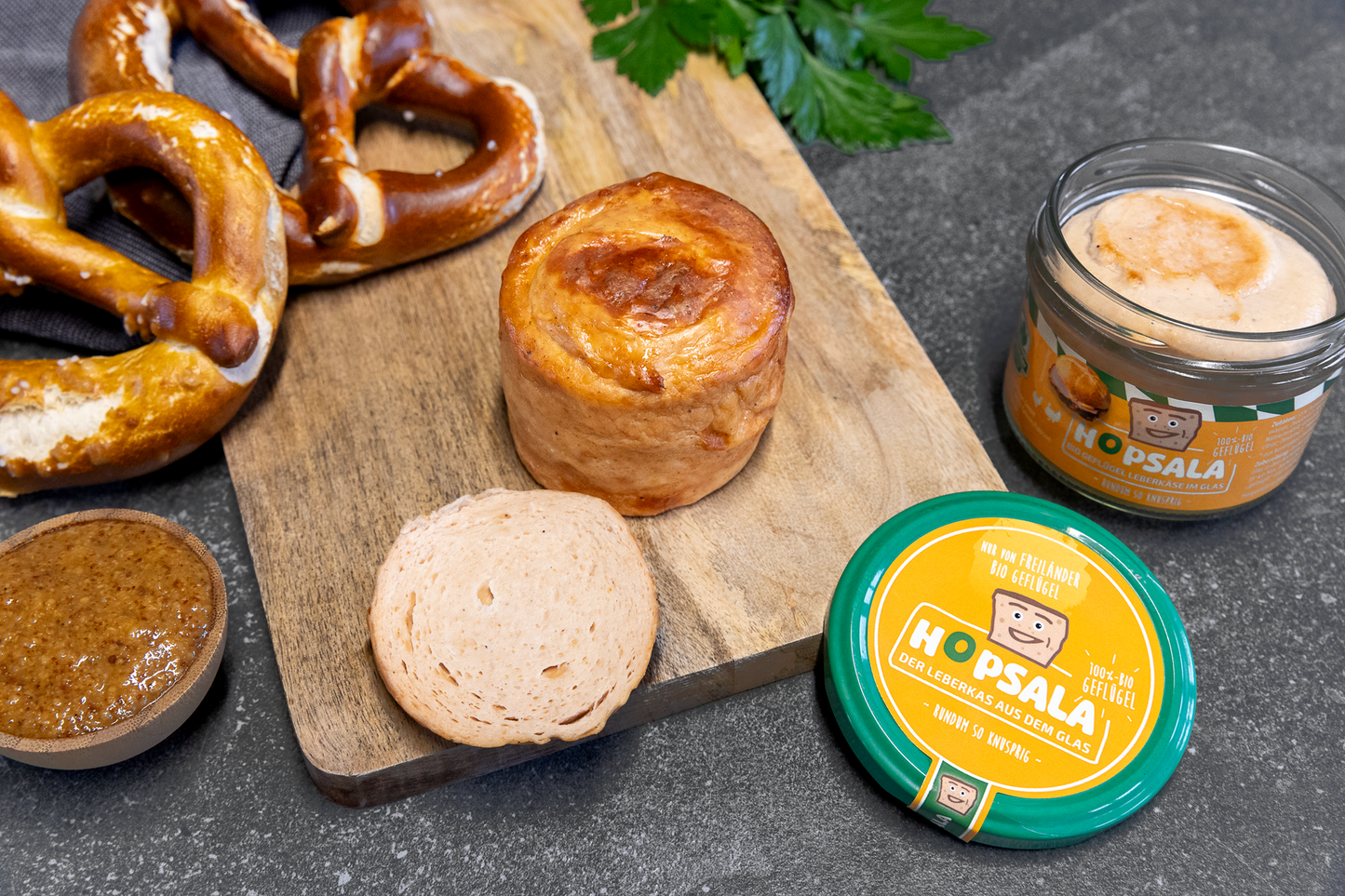Hopsala Bio Geflügel Leberkäse im Glas 200g
