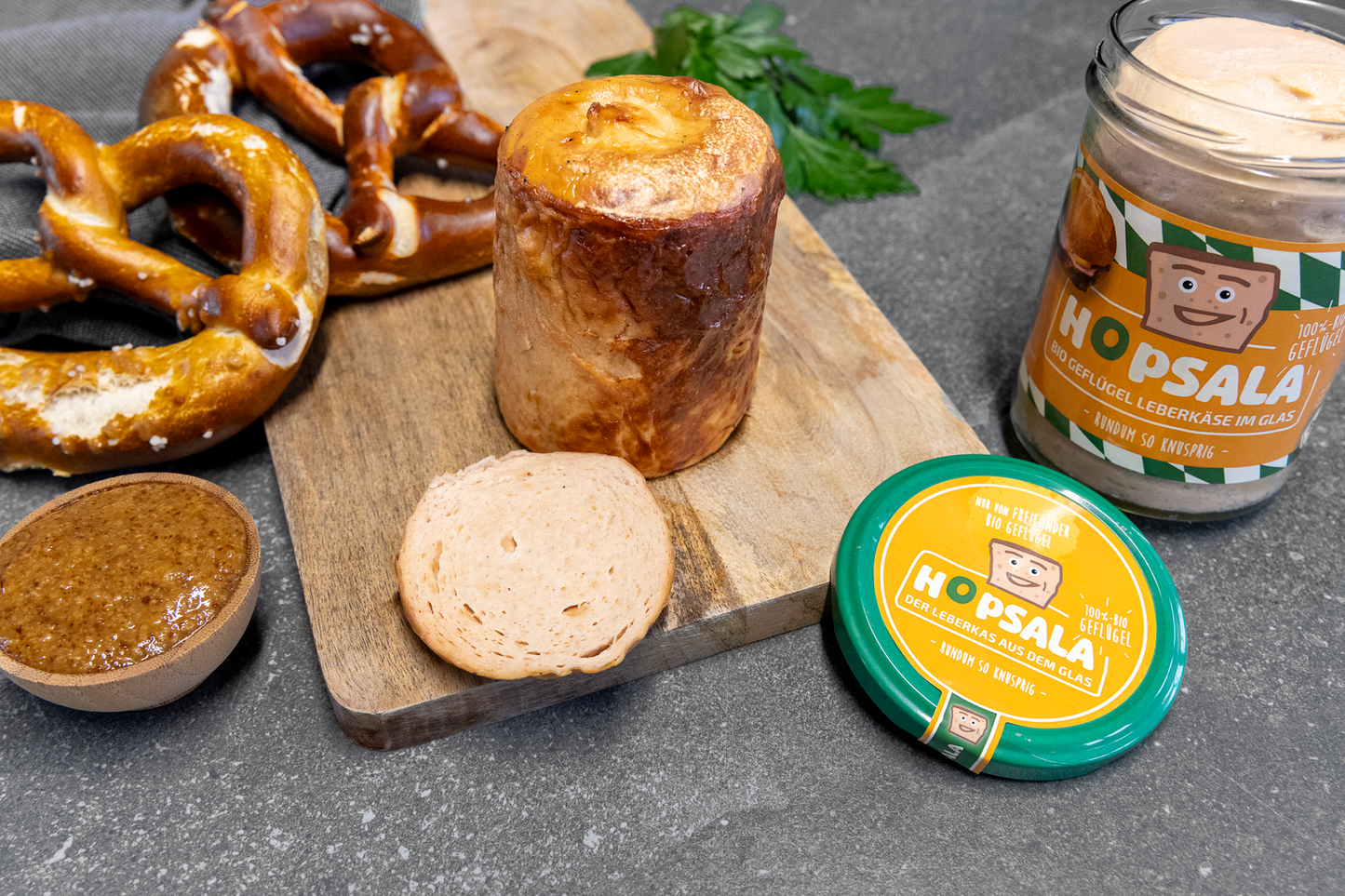 Hopsala Bio Geflügel Leberkäse im Glas 380g