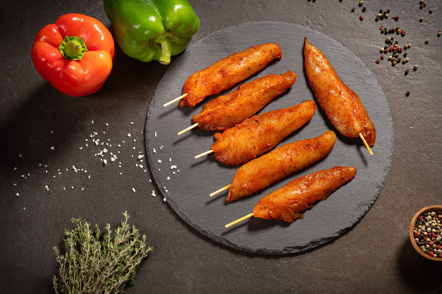 Bio-Hähnchenbrust-Innenfiletspieß, Marinade Paprika