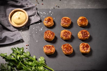 Bio-Mr. Chick'n Mini-Frikkis, Frikadellen aus Bruderhahnfleisch