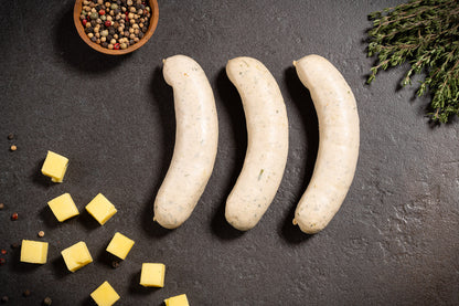 Bio-Puten-Kräuterbratwurst mit Käse