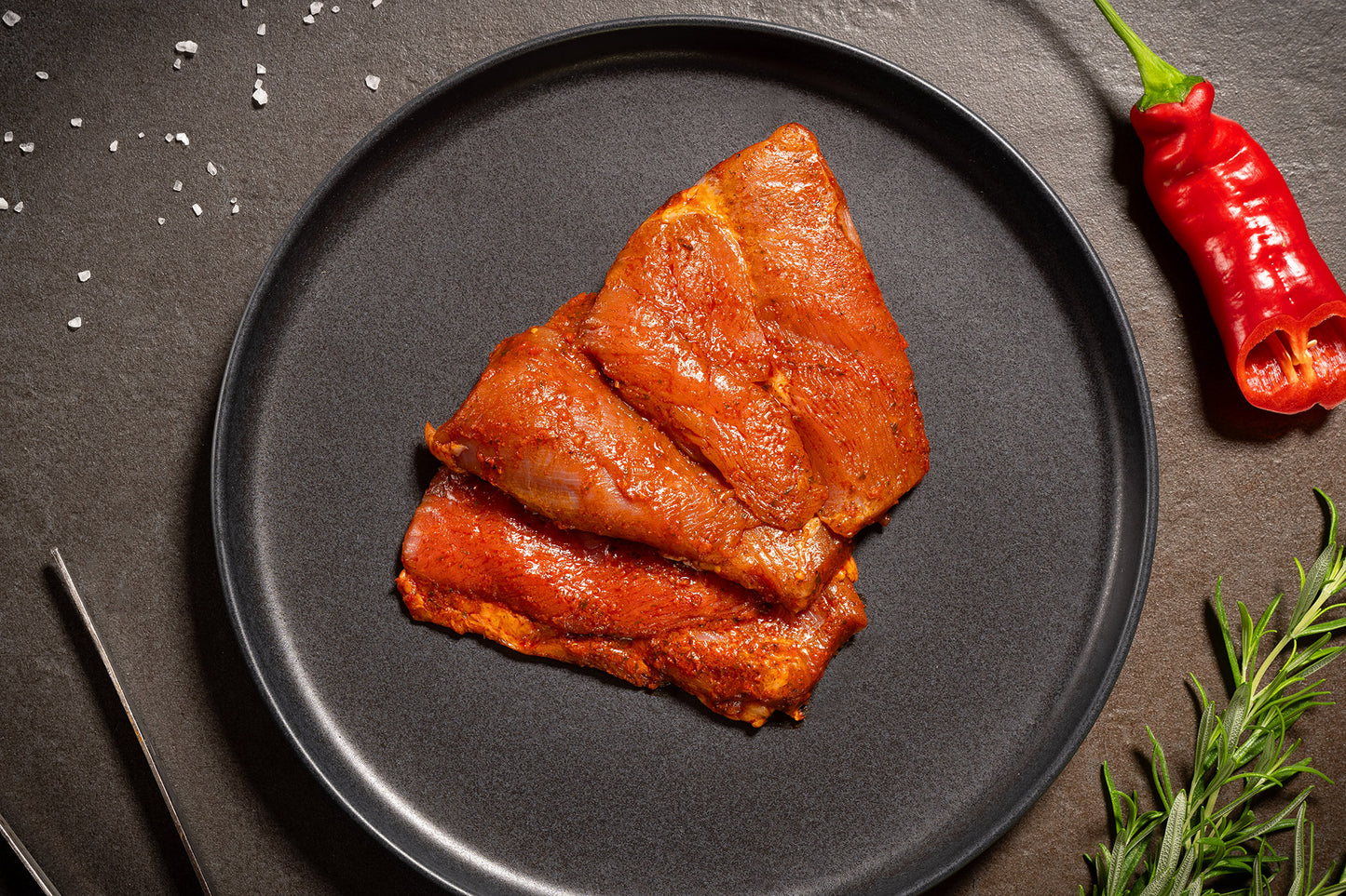 Bio-Putenhüftsteaks, Marinade Paprika